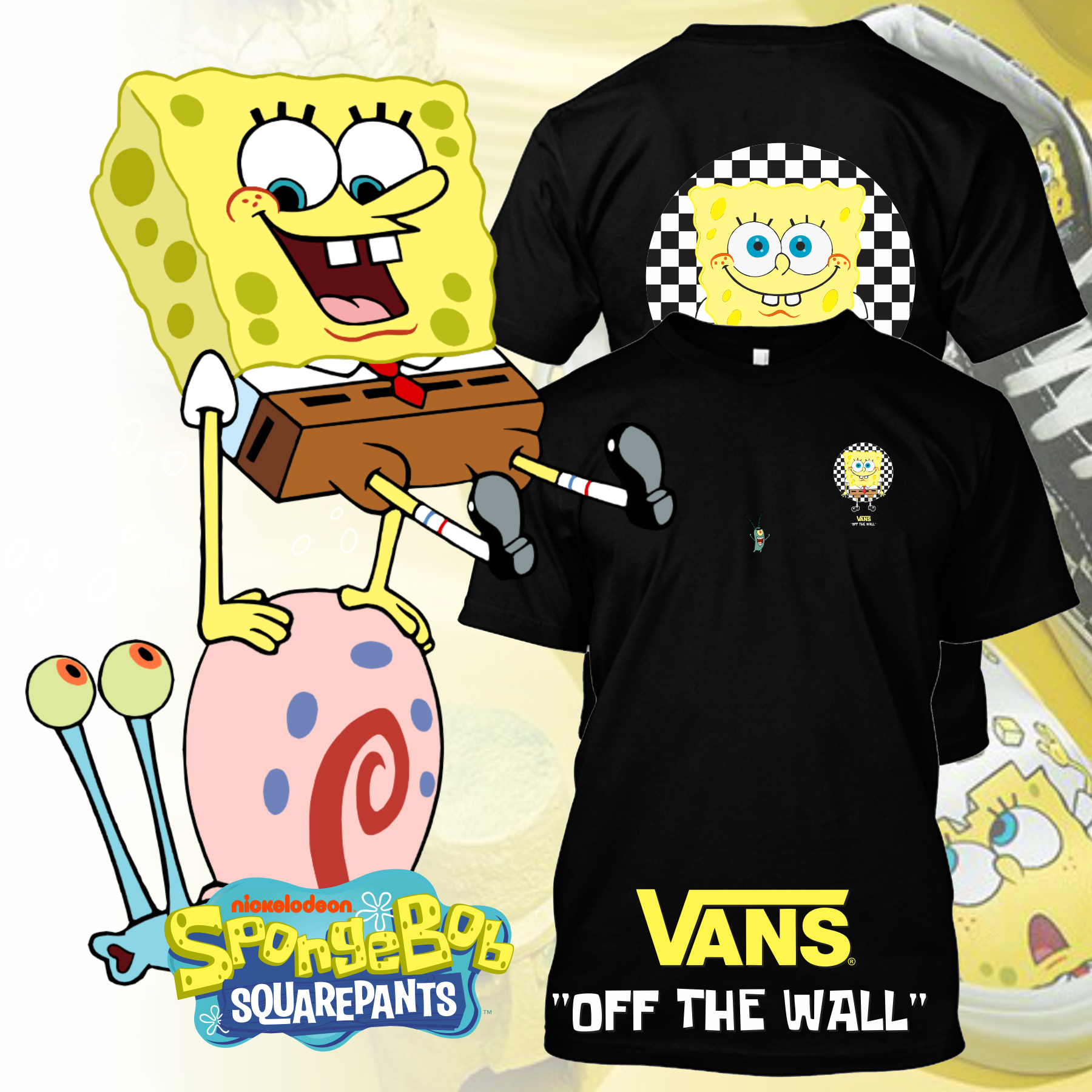 Vans X SpongeBob Streetwear Super Premium T-shirt Unisex