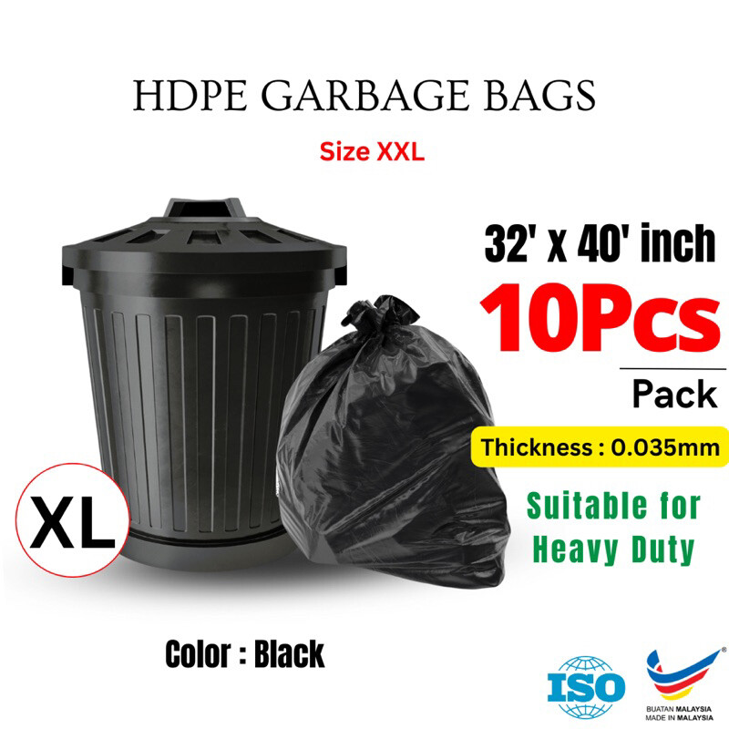 Hdpe Garbage Bag Rubbish Bag XL&XXL Super Big Size Trash Bag Heavy Duty  Industry Tong Sampah Karung Sampah