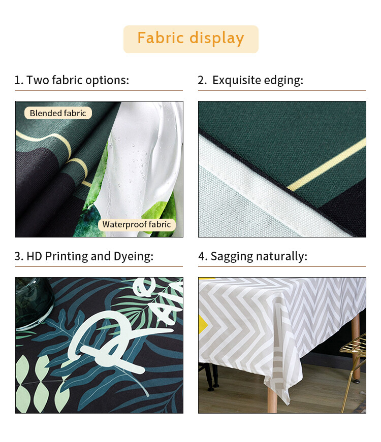 Nordic Waterproof and Oil-proof Tablecloth Light Luxury High Grade Rectangular Table Cloth Table Mat Woven Coffee Table Tablecloth 121504