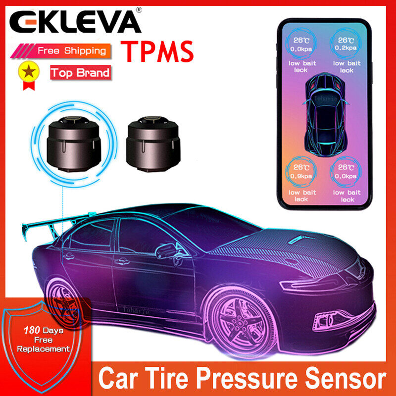 EKLEVA Android iOS BLE TPMS Universal Motorcycle Car Tire Pressure Sensor Waterproof External Alarm Tire Pressure Sensors Bluetooth 4.0 5.0