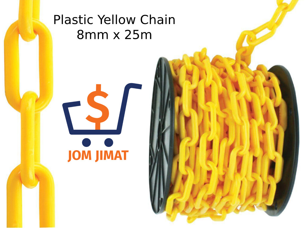 PLASTIC CHAIN 8MM 2" 50' PER BAG YELLOW 