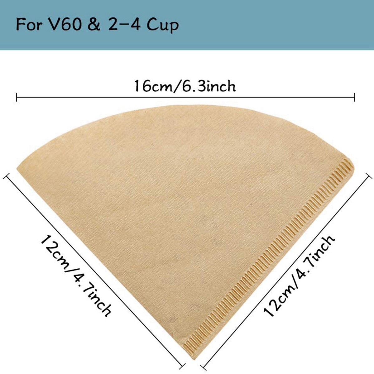 100 Túi giấy lọc trà và cà phê hình nón V60 dùng được cho 1-4 cốc