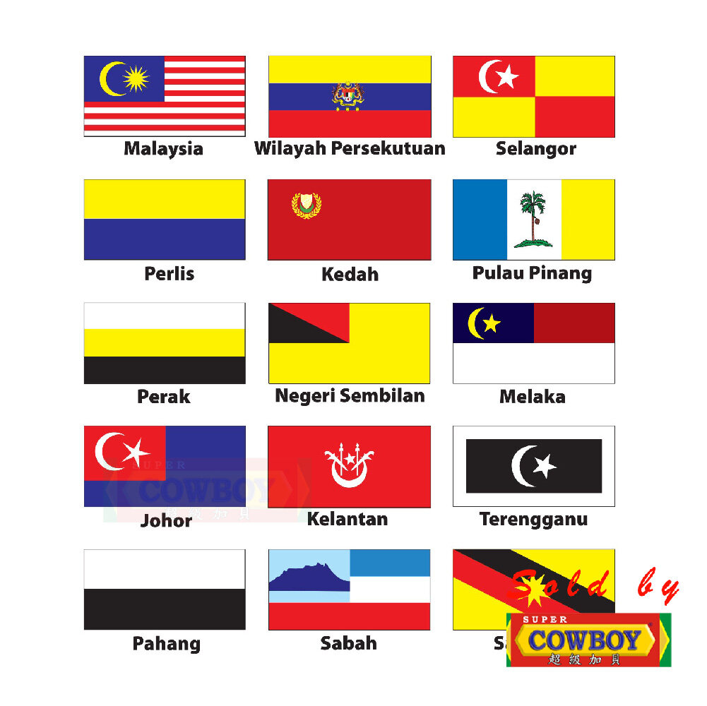 Bendera Malaysia Negeri Jenis Tali Jalur Gemilang Panjang Gantung Malaysian Flag State Flag Lazada