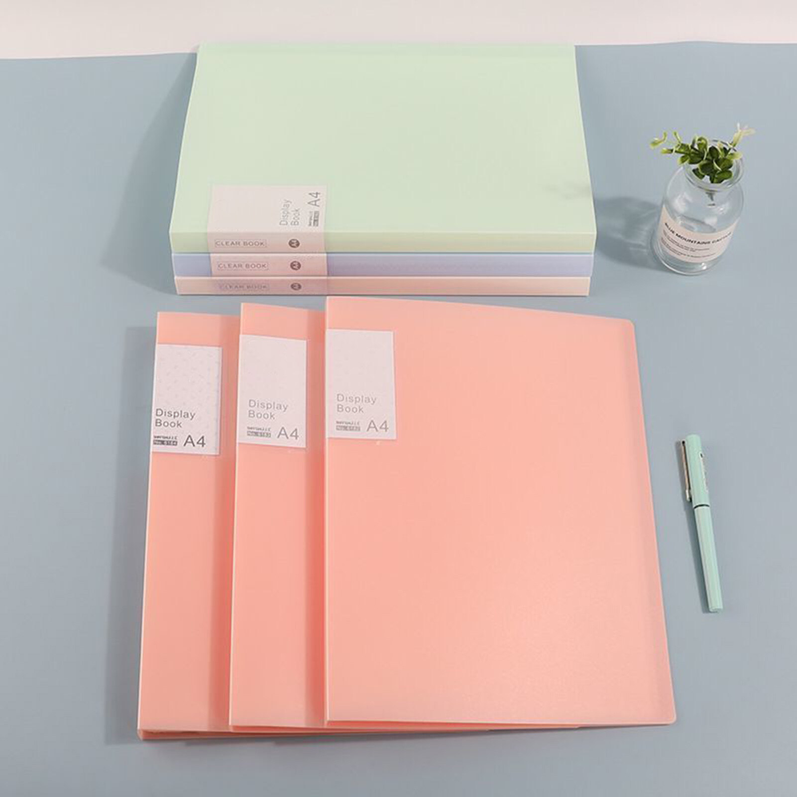 File Folder Double-sided High-Transparency Large Capacity Inner Pockets Multifunctional Sheet Protector with Plastic Sleeves A4 Paper Binder Portfolio Organizer Office Supplies