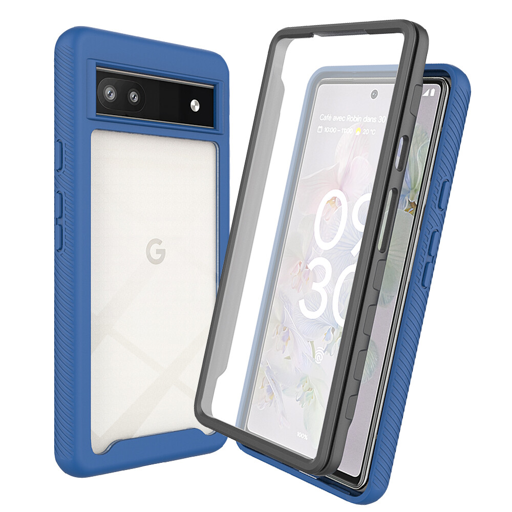 Silicone Case 360 Full Protection - Rugged Bumper Case for Google Pixel 8 Pro 6A Pixel 7 Pro 7A Case Cover Durable Shockproof Drop Protective TPU Cell Phone Cover Build-in Screen Protector Full Coverage Case