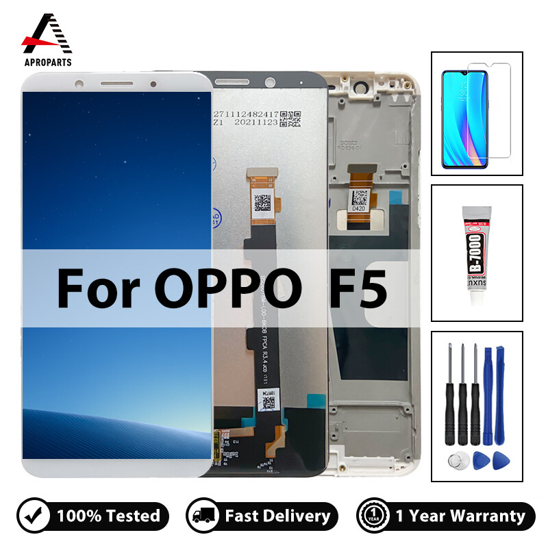 100% tested for oppo f5 f5 youth cph1723 lcd display touch screen digitizer assembly with frame replacement with free tools
