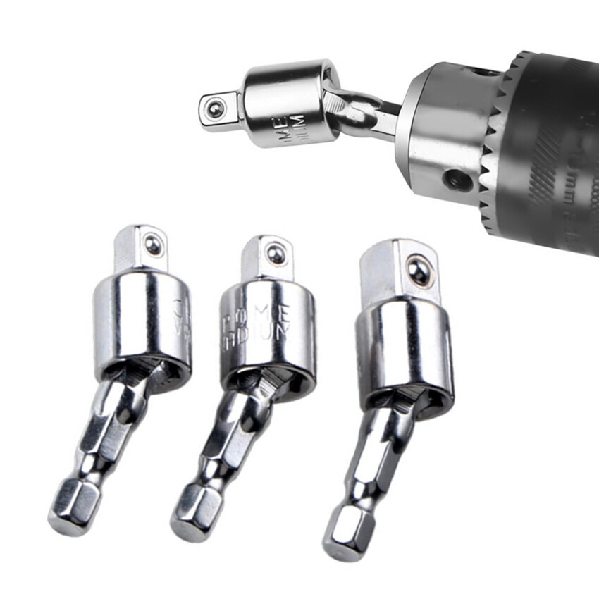Electric Wrench Drill Socket Adapter - Rotatable Square Converter Tool For Impact Driver, 1PC/3PCS, 1/4", 3/8", 1/2"