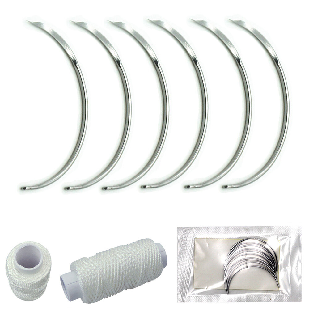 10 suture needles for veterinary surgery, sutures, curved needles pigs sheep poultry beasts and suture needles