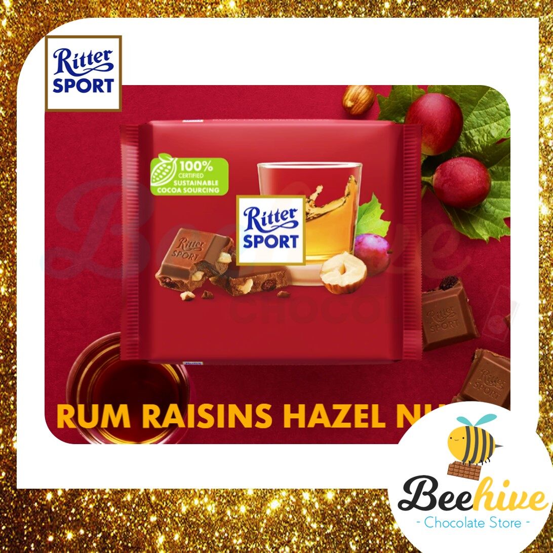 Ritter Sport Rum & Raisin Hazelnuts Chocolate 100g (NonHalal) Lazada