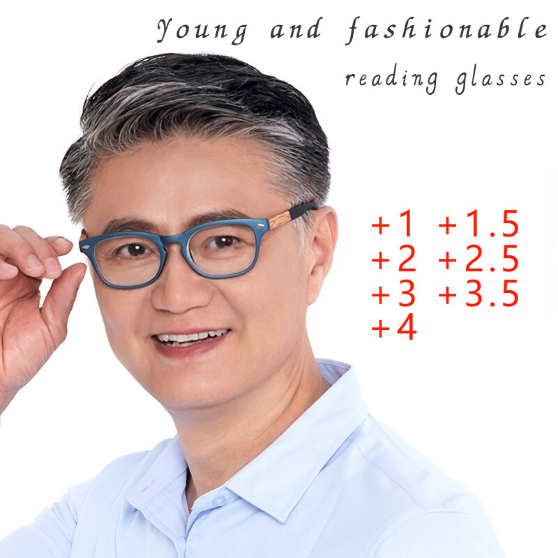 2021 Wood Grain Reading Glasses Hyperopia glasses for Women Men Fashion