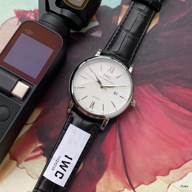 Original IWCS Watch Quartz Movement Watch Leather Strap Business Unisex Simple Wrist Watch Malaysia