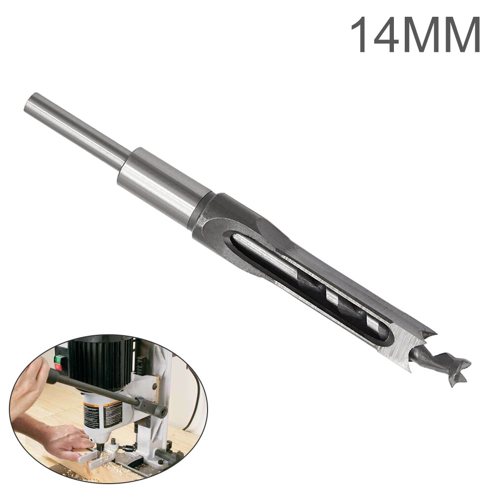 14mm Alloy Steel Square Hole Saw Mortise Chisel Wood Drill Bit with Twist Drill
