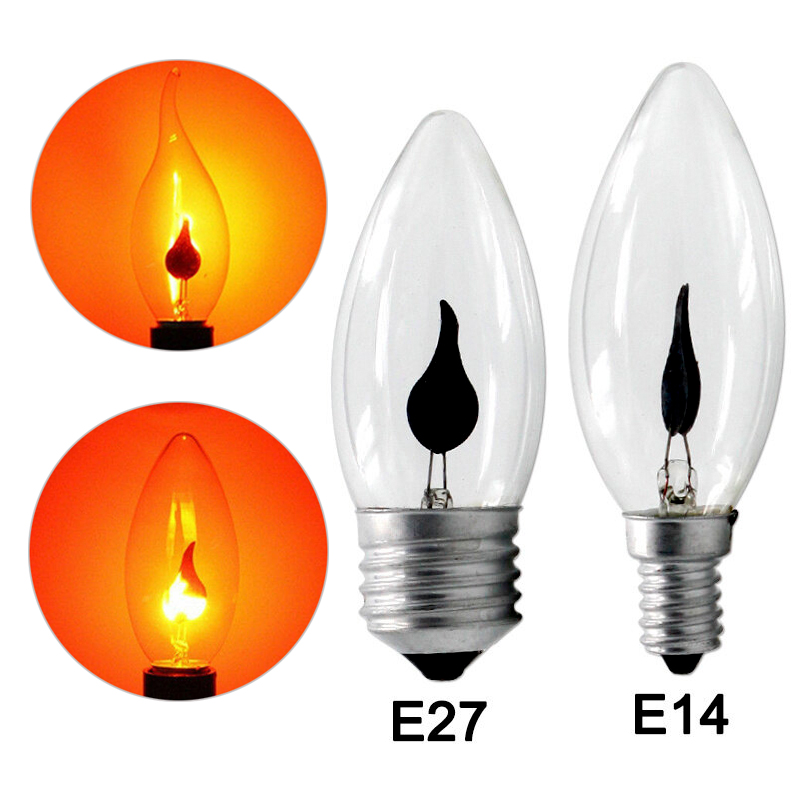 Bóng Đèn Nến Led Edison Bóng Đèn Hiệu Ứng Ngọn Lửa LED E14 E27 3W AC220V Nhà Để Trang Trí Chiếu Sáng Bóng Đèn Nến/Đèn Ngọn Lửa Nhấp Nháy Tiệc Tùng Mô Phỏng