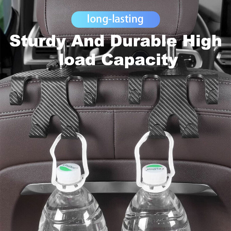 SEAMETAL Car Seat Back Hook Multi-function Carbon Fiber Car Headrest Hook Upgrade Version Storage Holder Hooks