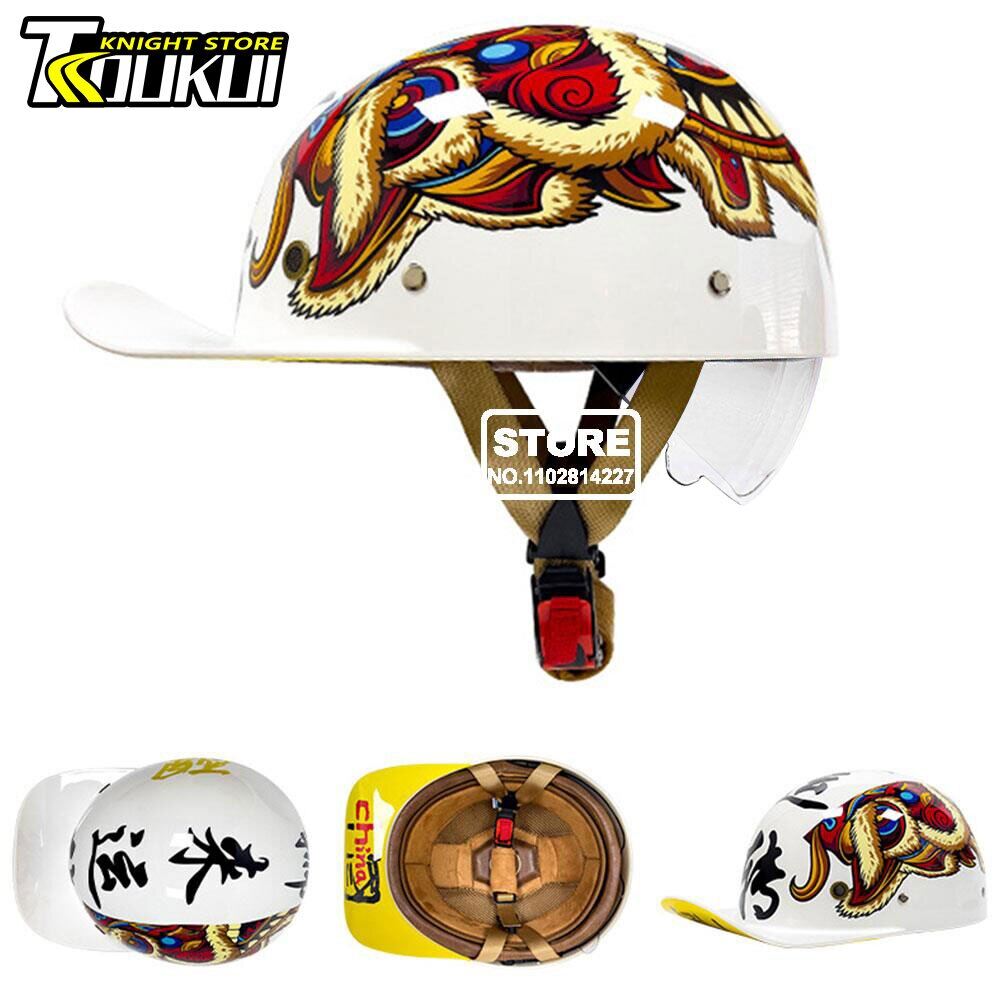 Retro Helmet Motorcycle Equipment DOT Certification Moto Helmet Capacete De Moto Half Helmet Baseball Cap Men Women Casque