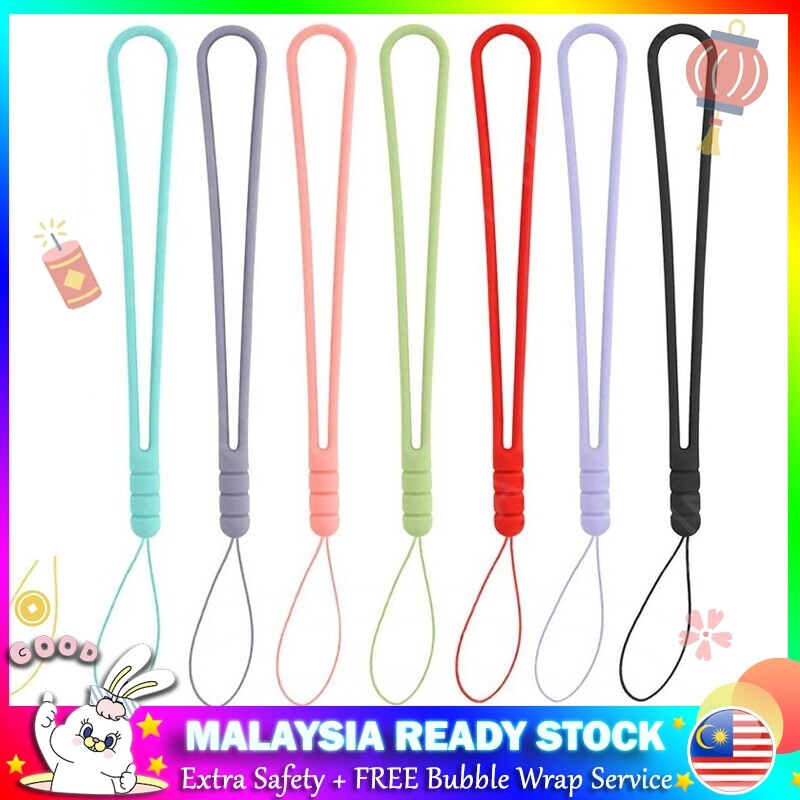 Solid Color Personalized Short Soft Silicone Phone Protector Keychain Bracelet Case Strap Wristband