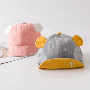 ภาพหน้าปกสินค้าเด็กทารกสาวฝ้ายหมวก 1-3 ปีน่ารัก 3D หูออกแบบหมวกเบสบอลเย็บปักถักร้อย ที่เกี่ยวข้อง
