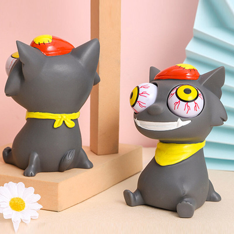 HS Tricky Toys Decompression Toys Big Big Wolf Explosive Eyeball Decompression Toys Squeeze Explosive Toys