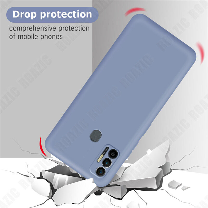 ROAZIC For Tecno Spark 7 7 Pro Case Soft Liquid Silicone Phone Casing Camera Protection Shockproof Luxury Cover