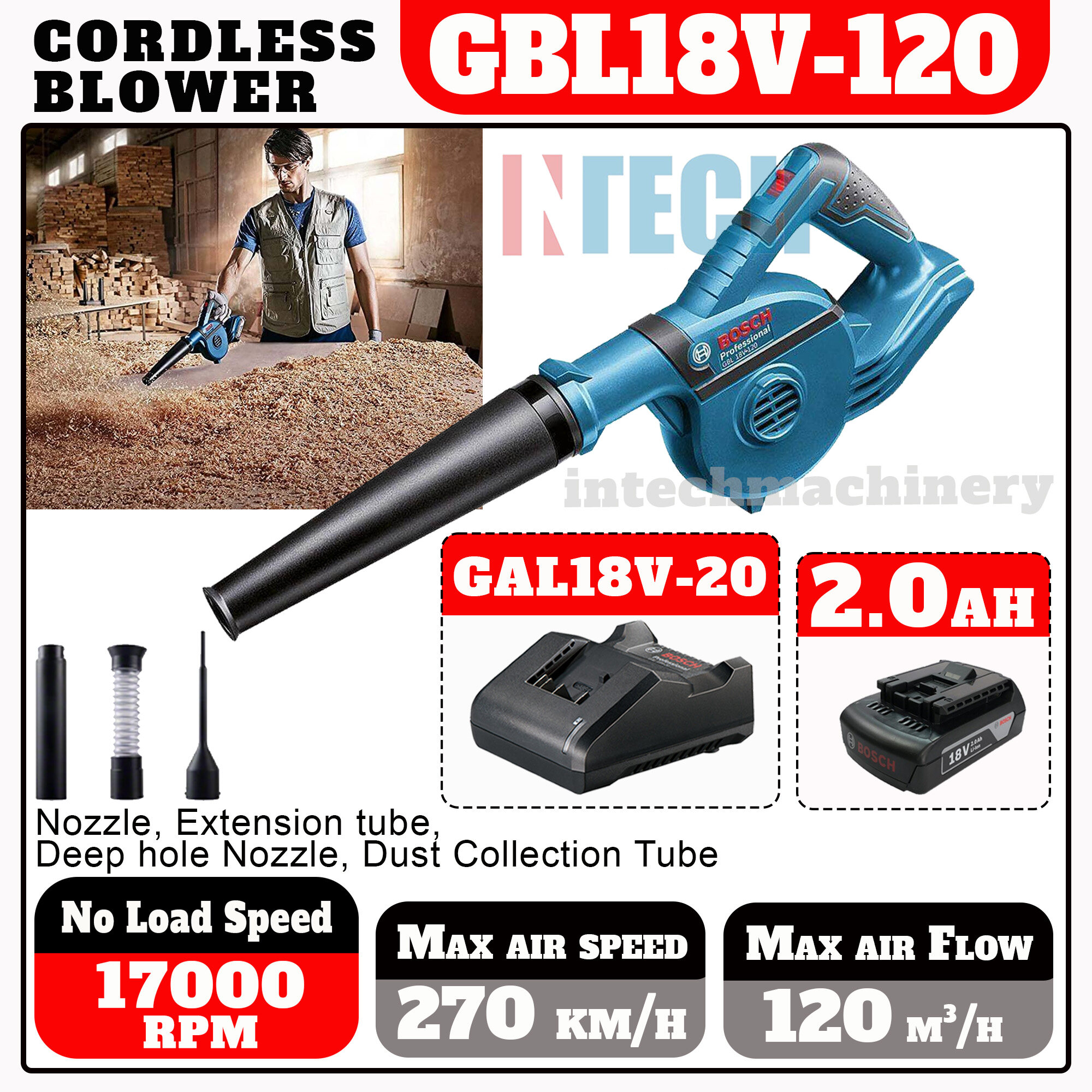 Bosch cordless blower with battery hot sale