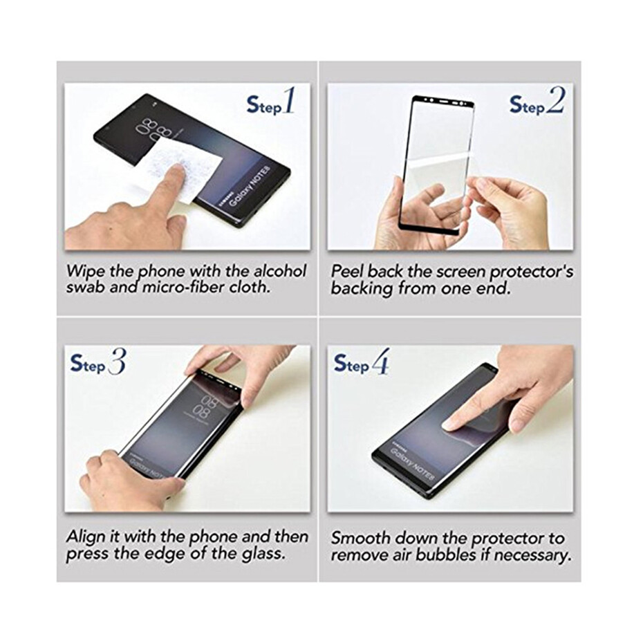 Đối với Samsung Galaxy Note 9 Note 8 S9 Plus S8 Plus Full Surface Tempered Glass Màn hình bảo vệ Phim Đen