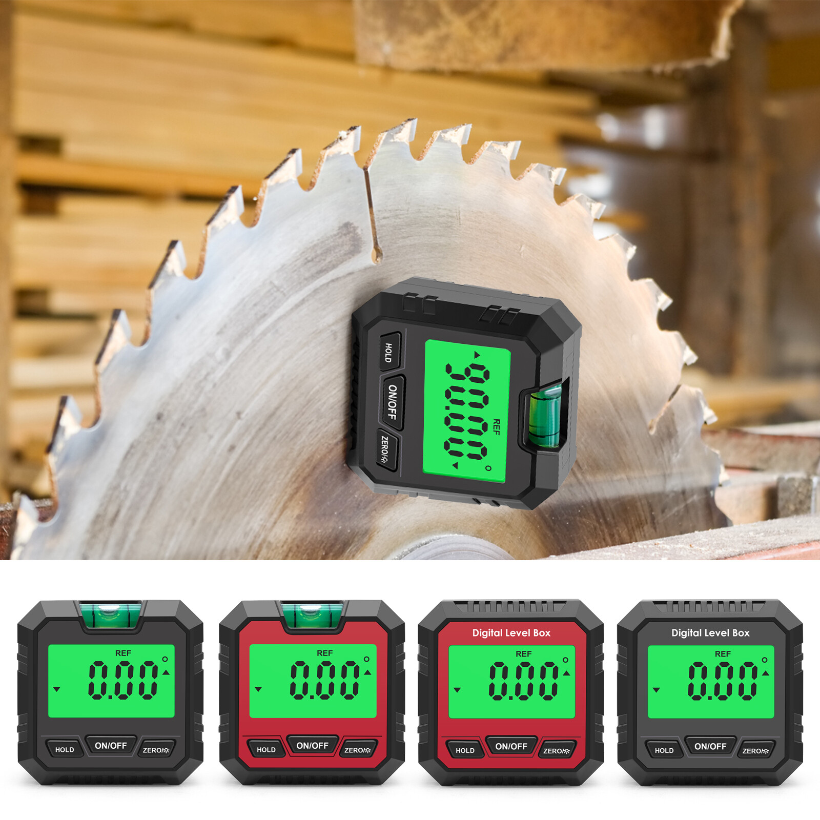 Mini Digital Inclinometer Protractor/Inclinometer/Level 3 IN 1 Angle Finder Angle Meter/Bevel Gauge 90° Gauge Digital Level Box for 4 x 90 Degree Measuring Range