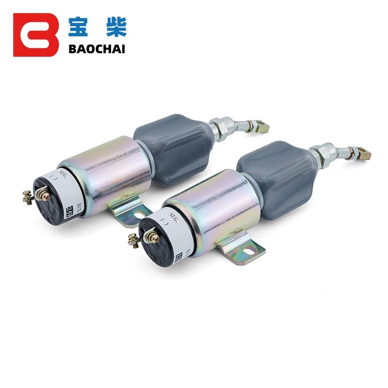 12V 24V Diesel Generator Set Engine Stop Solenoid Valve Excavator Extinguisher Flame Out Fuel Switch