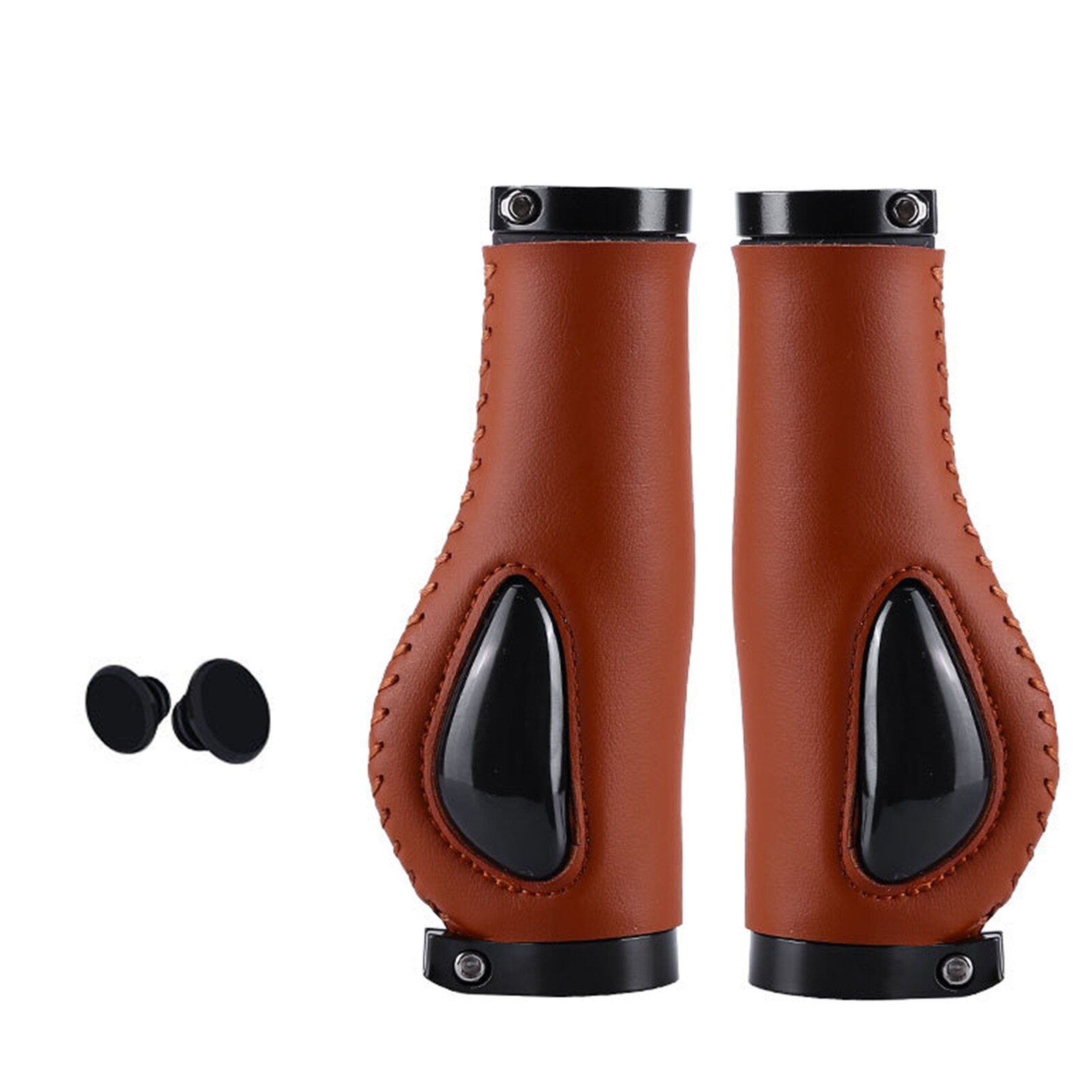 Ghxdryuru Bike Handlebar Protective Cover Anti-skid Shock Absorption Ergonomic Leather Bicycle Brake Handle Cover for Outdoor