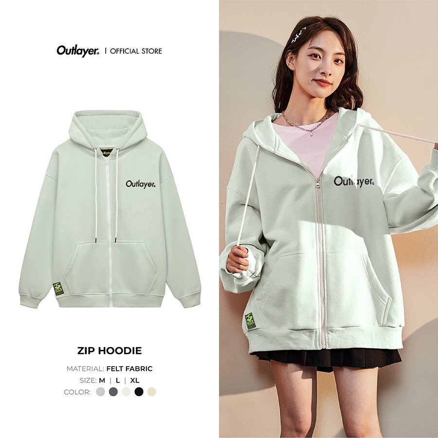 Áo Hoodie Zip Logo Outlayer