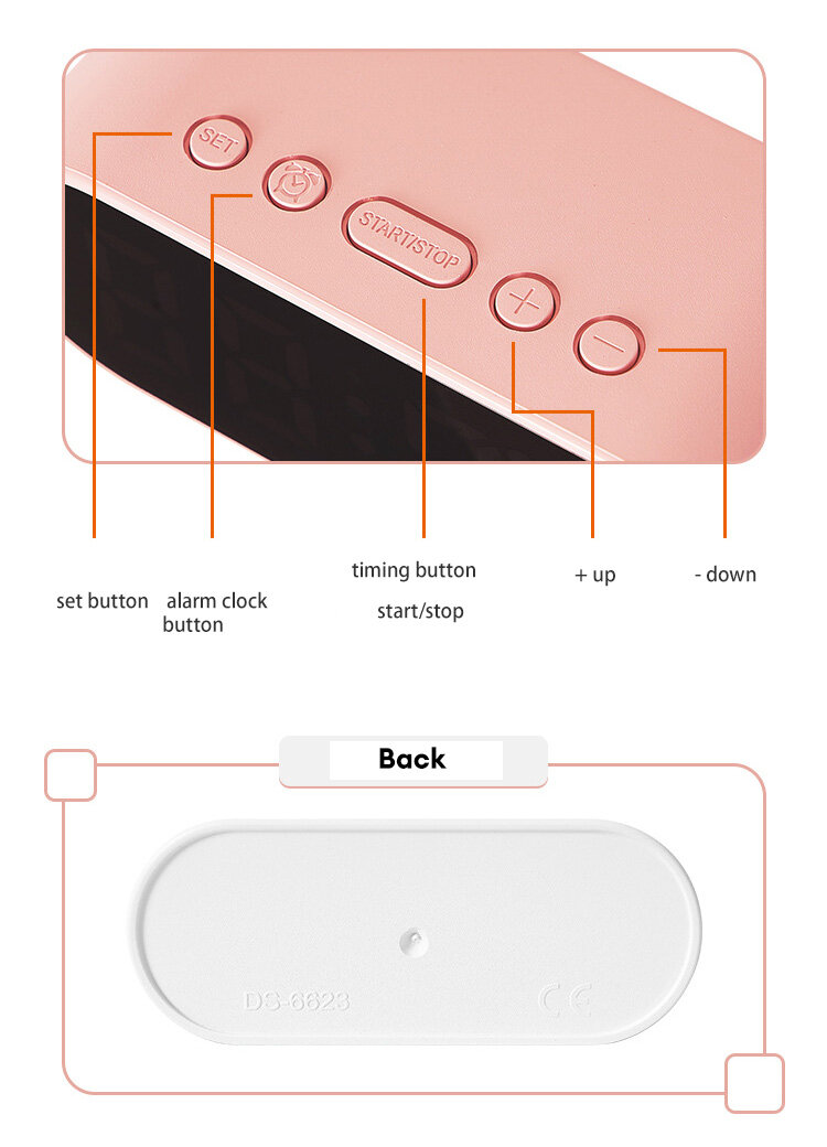 Portable LED electronic alarm clock multifunctional student electronic clock alarm clock with countdown function