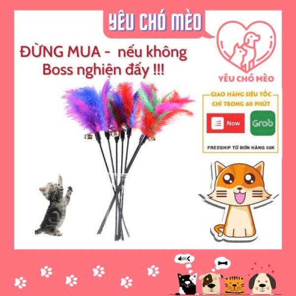 Đồ Chơi Cho Mèo Kiểu Gậy Gắn Lông Vũ Sáng Tạo Dễ Thương Vui Nhộn