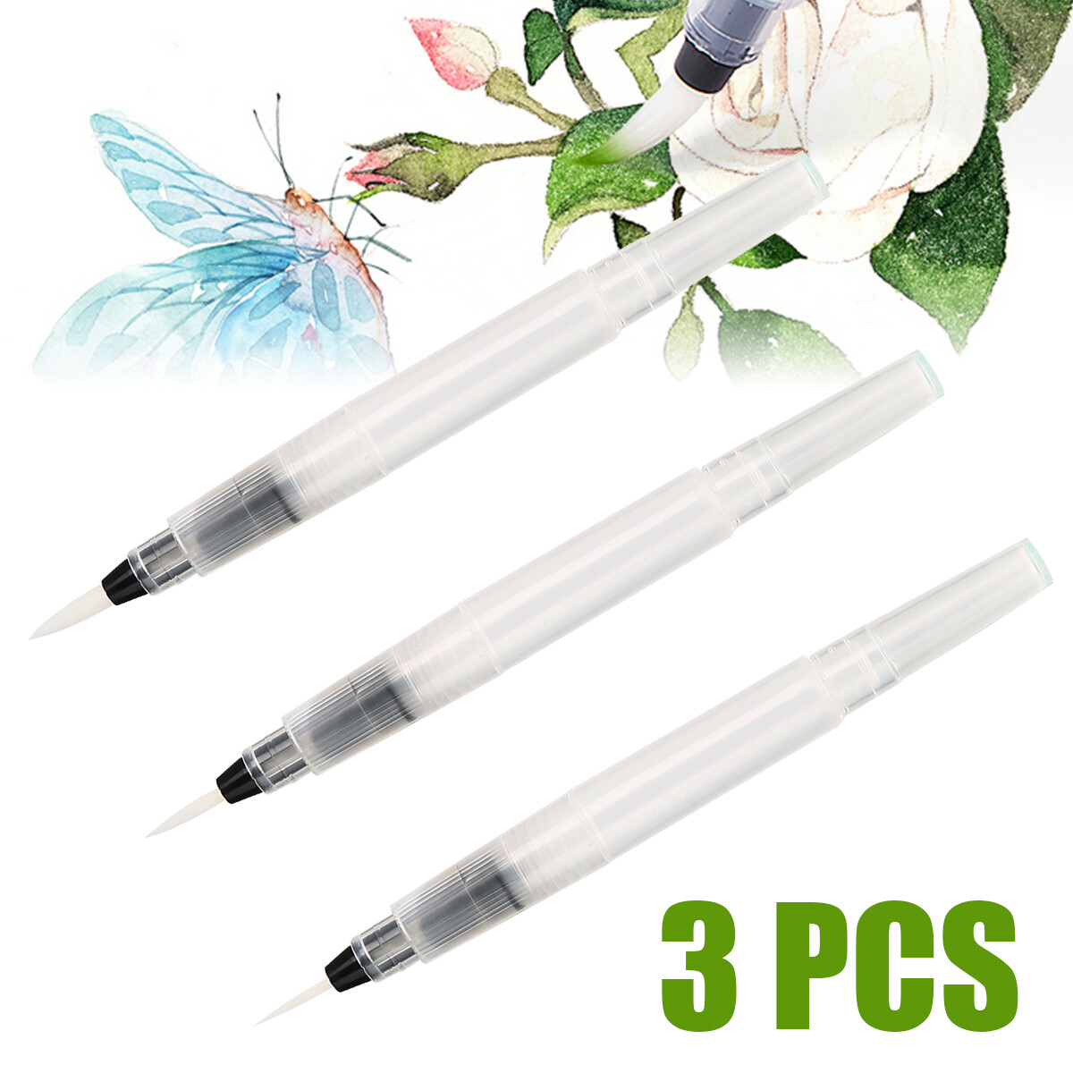 BOKALI 3 Pcs / Set Watercolor Pen Waterbrush Water Tank Calligraphy Brush New
