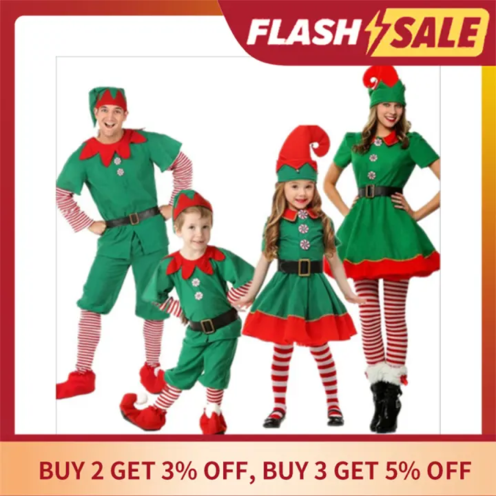 Elf Green Costume Christmas Costumes 