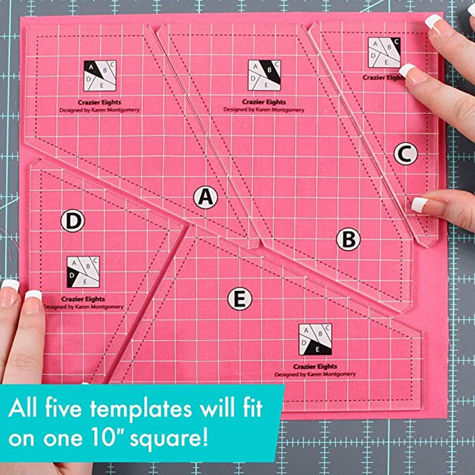 Blesiya 2Sets Acrylic Transparent Patchwork Quilting Sewing Ruler Template Craft