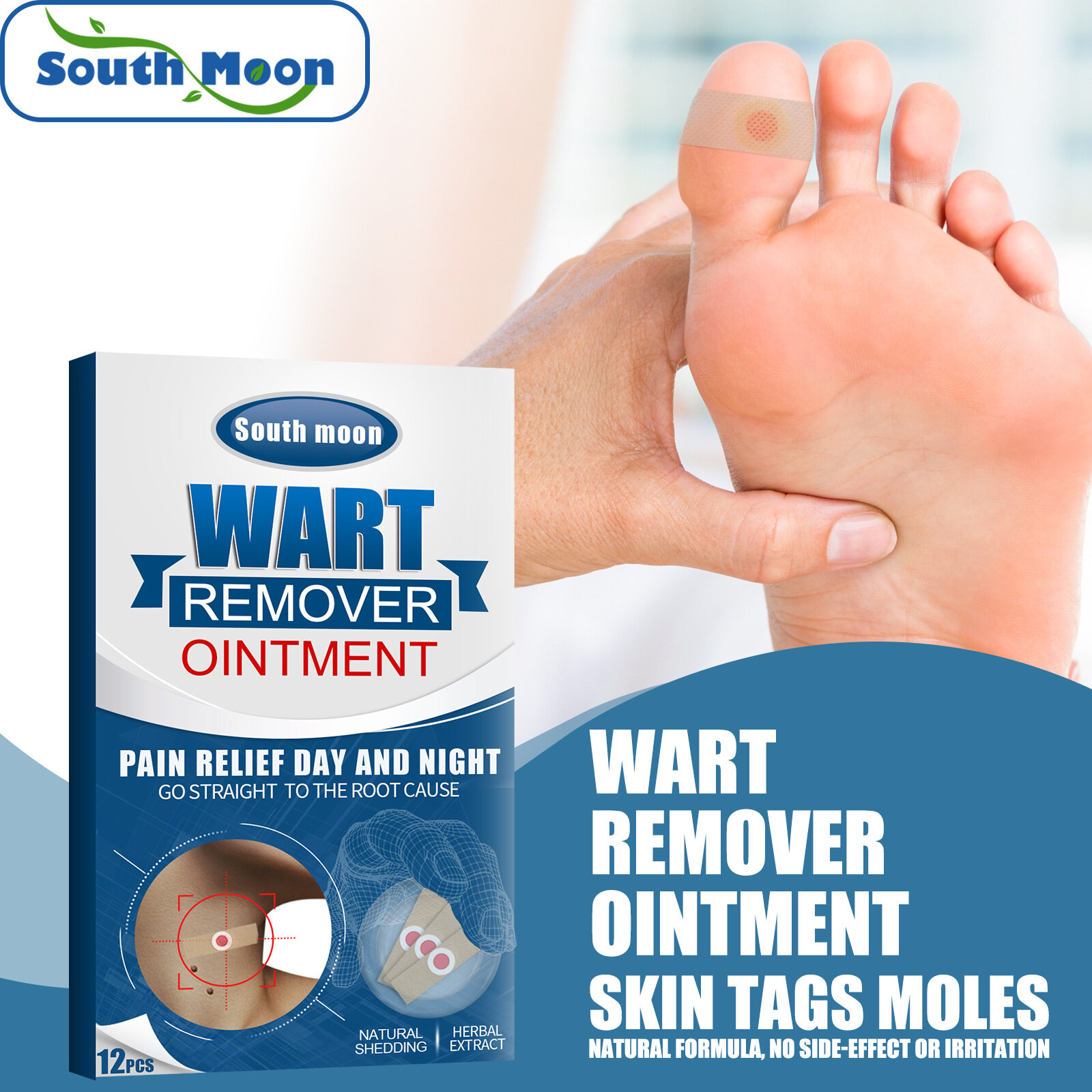 South Moon Wart Removal Sticker Wart Remover Ointment 12pcs Warts 