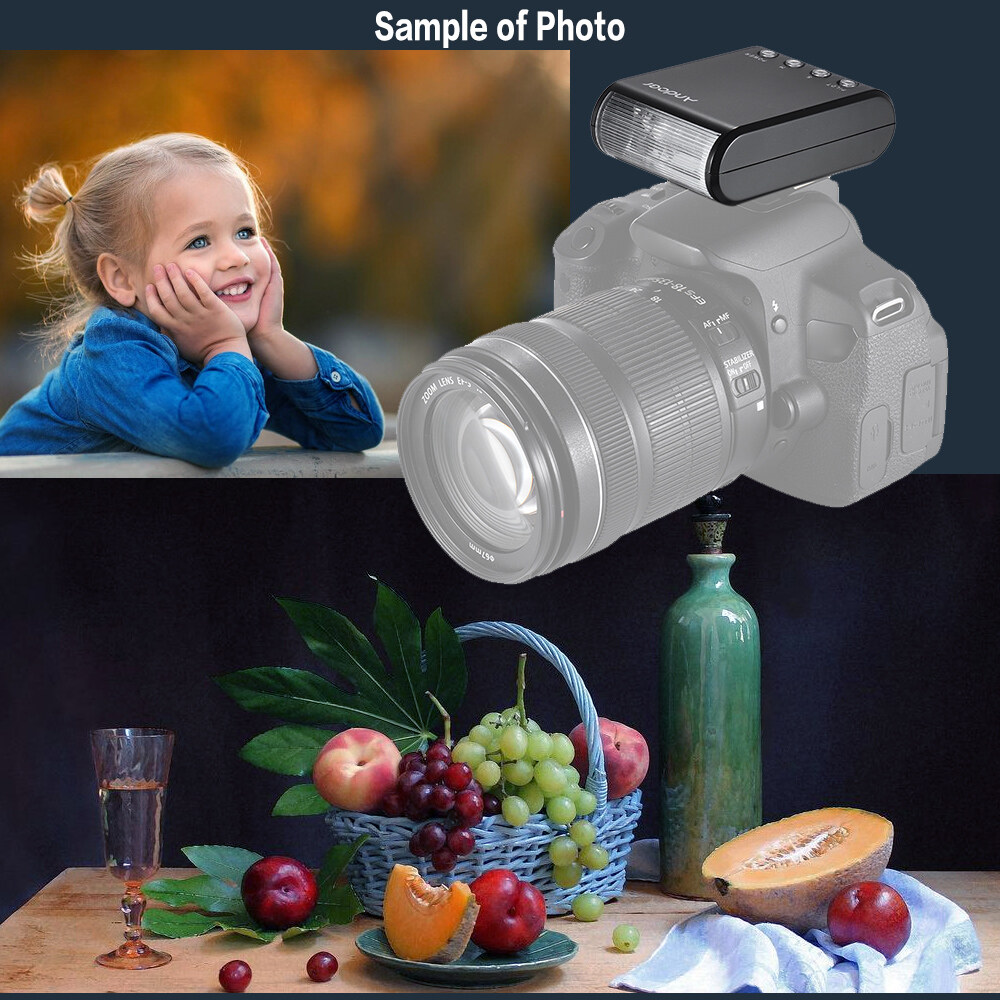 Andoer WS-25 Professional Portable Mini Digital Slave Flash Speedlite On-Camera Flash with Universal Hot Shoe GN18 for Canon Nikon Pentax Sony a7 nex6 HX50 A99 Camera