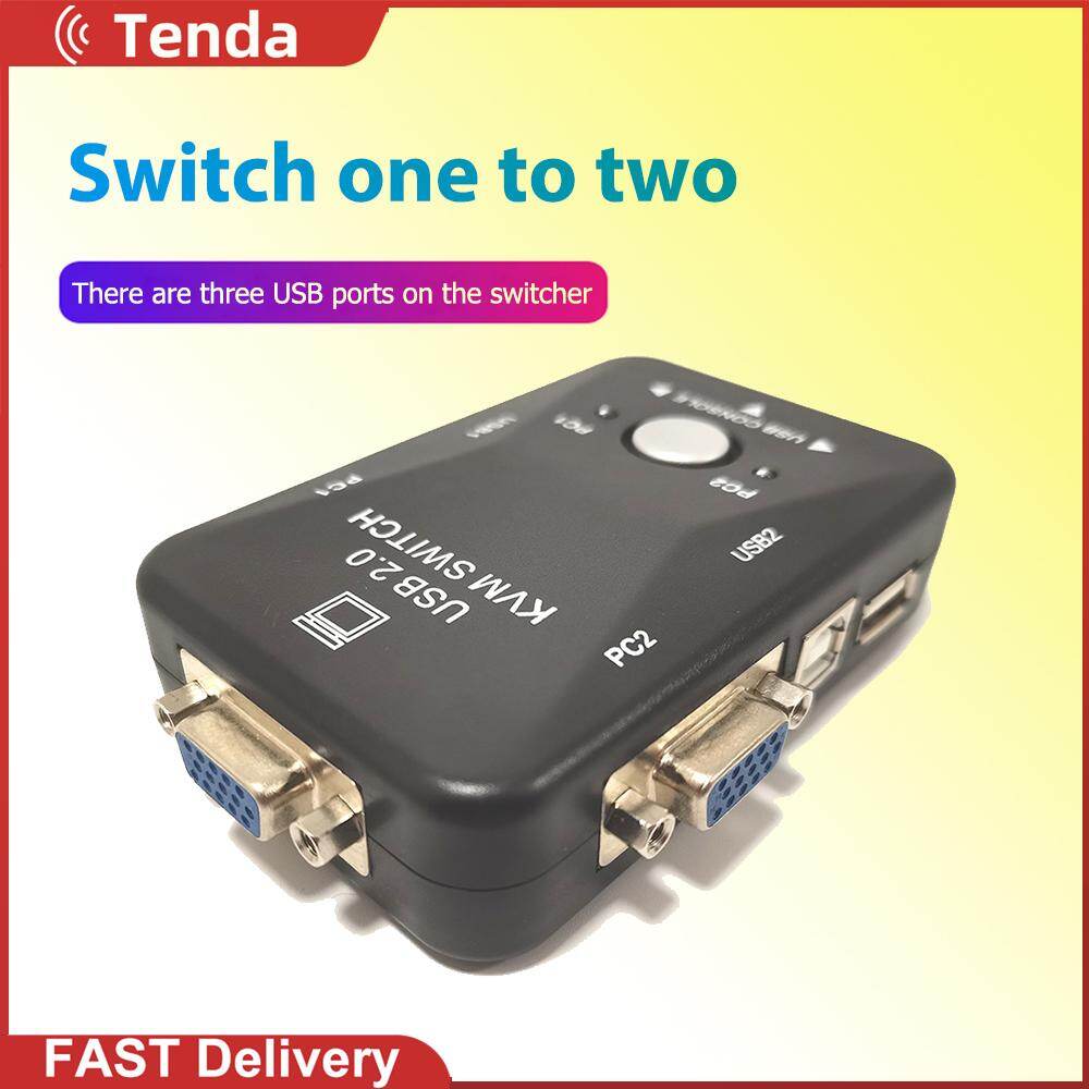 Usb kvm switch switcher adapter 1920x1440 250mhz vga switch splitter box 2-in-1-out for keyboard mouse monitor computer
