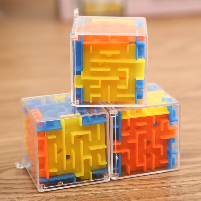 Maze Rubik's cube transparent yellow, blue and green 3D maze ball rotating Rubik's cube children's educational toys A83