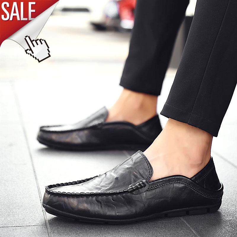 LAOCHRA Men Shoes Moccasin Loafers Men Genuine Leather Shoes Classic Handmade Slip On Driving Casual Shoes Big Size 37-47