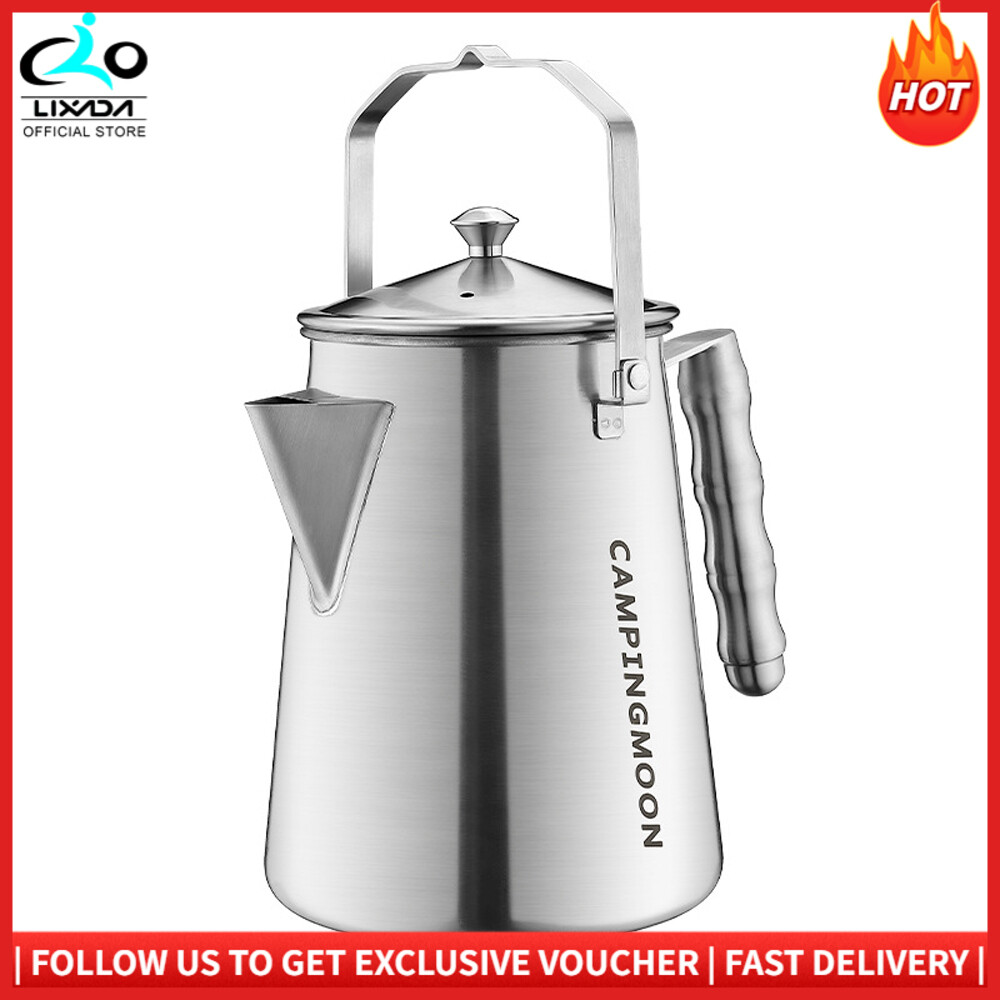 LIXADA Steel Kettle Picnic 1.5l Coffee Kettle Teapot 1.5l Coffee Picnic Teapot Kettle Stainless Steel Outdoor Portable Water Huiop Stainless Steel Kettle Kocan Dsfen