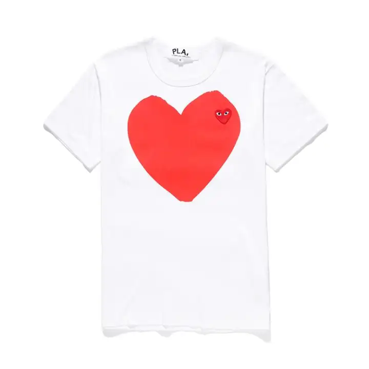 cdg play striped short sleeve