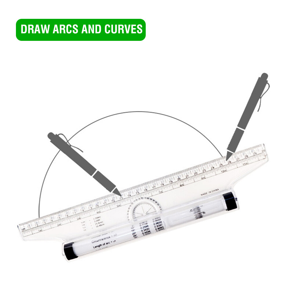 Thước Đẩy Lăn Thước Song Song Góc 30Cm Thước Góc, Cân Vẽ Cân Bằng