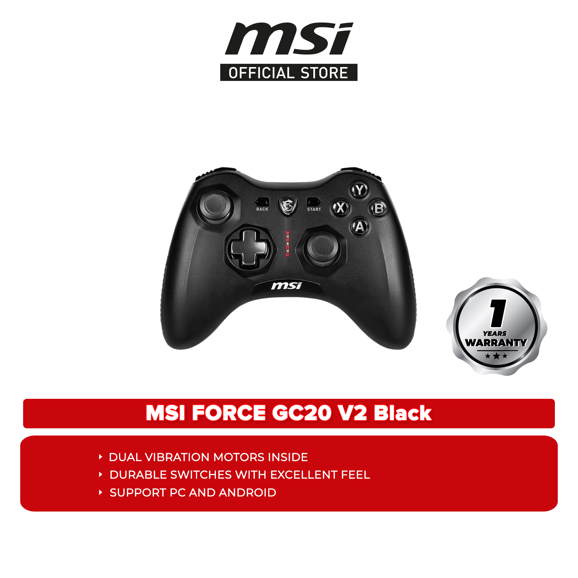 MSI FORCE GC20 V2 Gaming Controller Black | Lazada