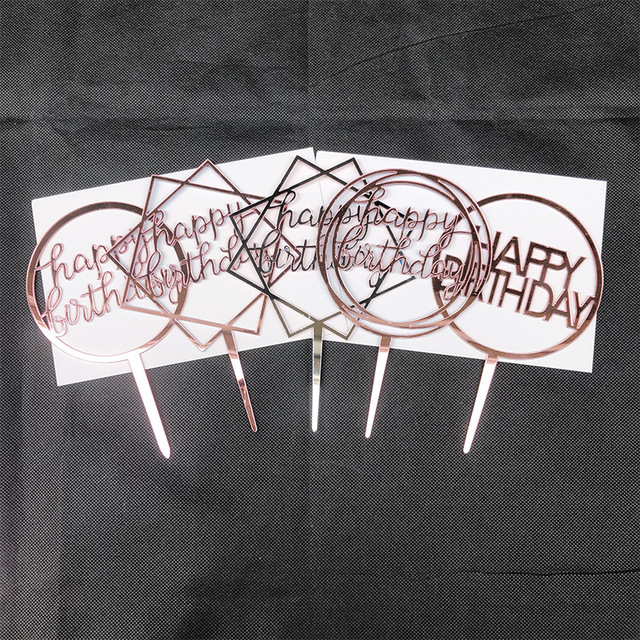 RHS Online Acrylic Happy Birthday Cake Topper Rose Gold Kids Birthday ...