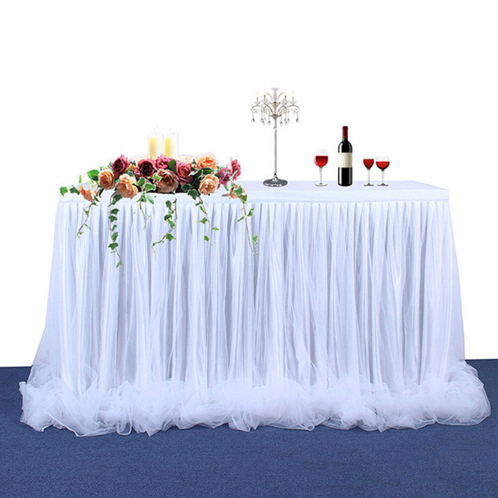 Buatan Tangan Tulle Balet Rok Meja Taplak Meja Jamuan Pesta Pernikahan Rok Pernikahan Dekorasi Meja 181*76 Cm