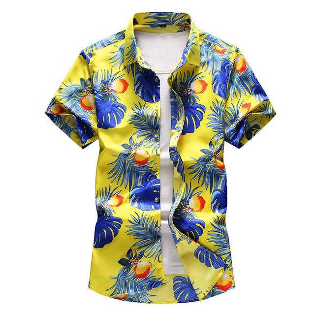 ✅ 2023 New 20 Styles Summer Men Beach Short Sleeve Shirts Multiple Colors Man Slim Fit Casual Hawaiian Beach Shirt Camisa Masculina Custom goods