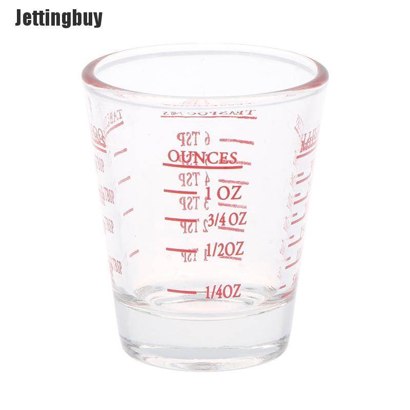 [Jettingbuy] 1pc 50/100 Ml Glass Measuring Cup With Scale Shot Glass Liquid Glass Ounce Cup