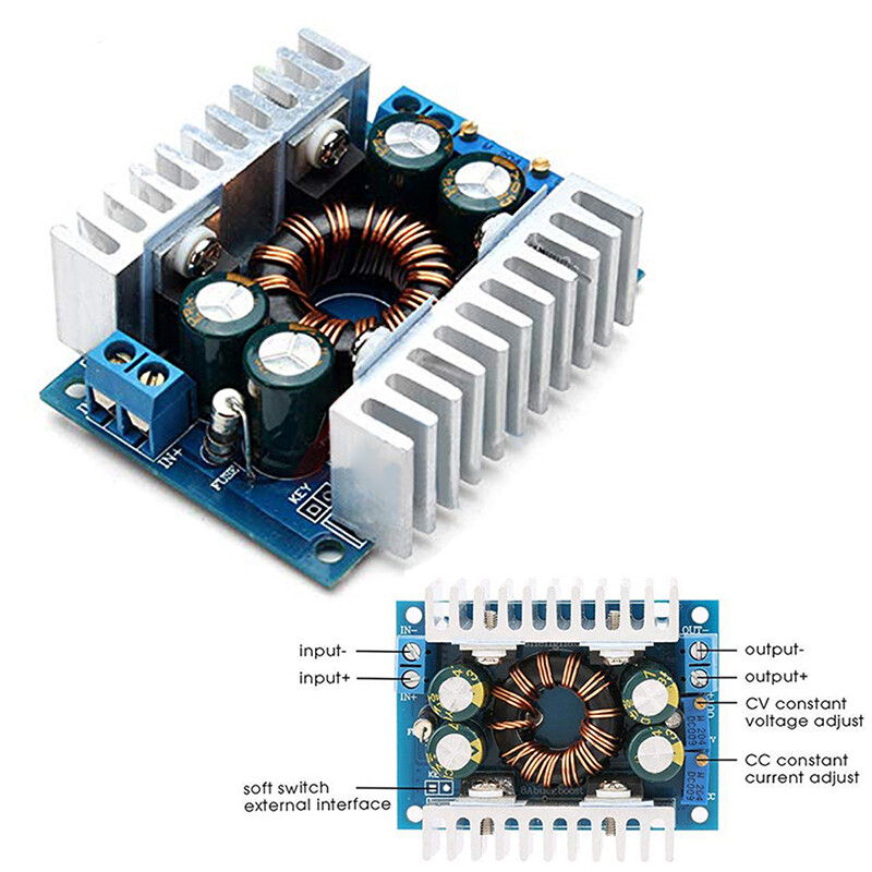 DC-DC 5-30V to 1.25-30V 12V 24V 8A automatic adjustable buck-boost converter regulated automotive power supply module