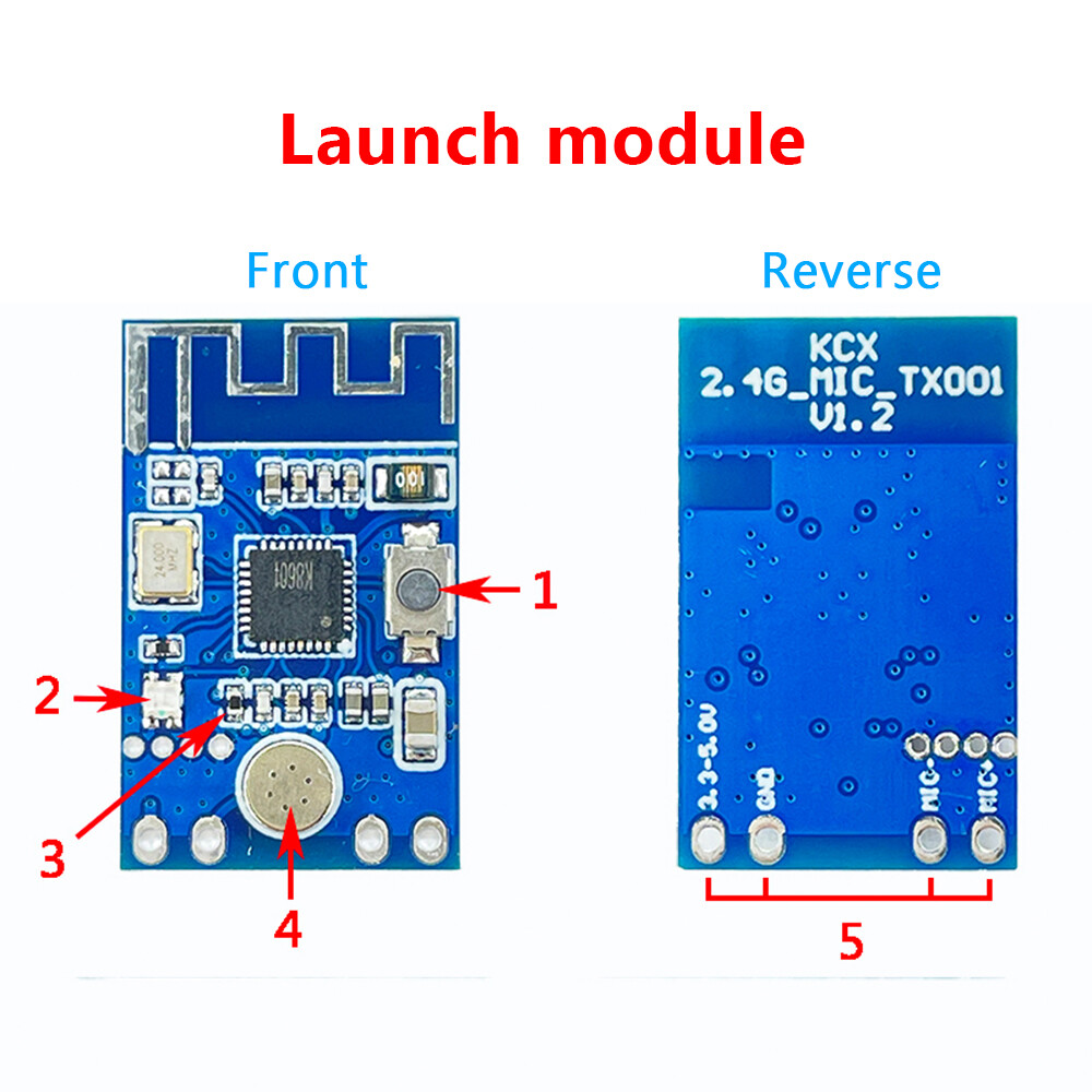 Aideepen 2.4G Wireless Microphone Audio Signal Receiving and Transmitting Module Wireless Mic Audio Signal Transceiver Module Board
