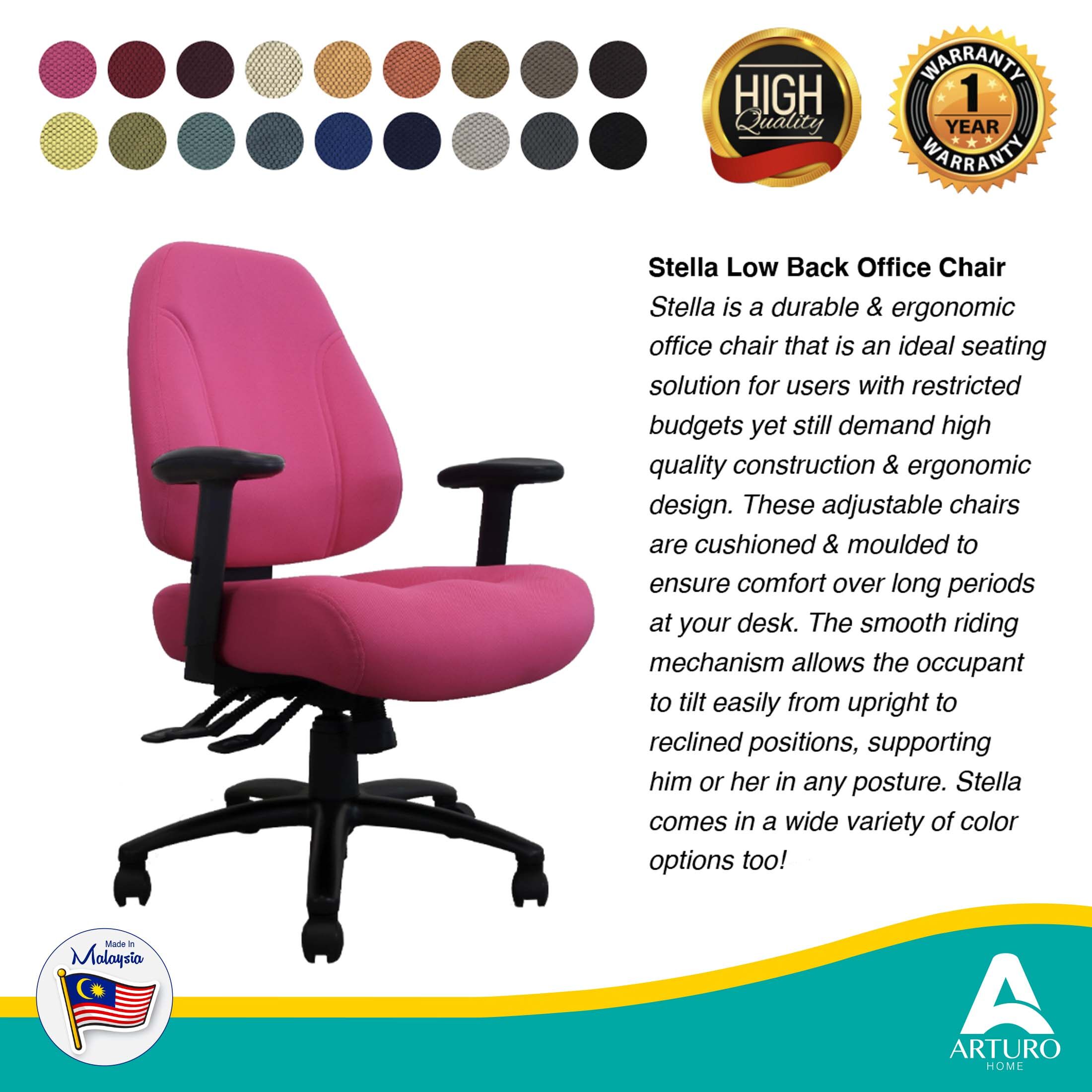 Arturo Stella Mid Back Office Chair Lazada